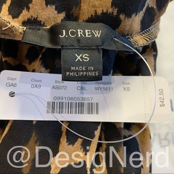 J. CREW TISSUE LONG SLEEVE TURTLENECK IN LEOPARD PRINT WOMEN’S SIZE XS - Picture 6 of 9